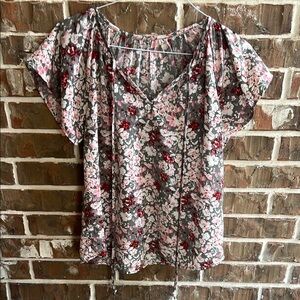 Floral V-Neck Women's Top